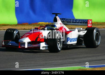 Cristiano da Matta (BRA) Toyota TF103.Formel-1-Tests, Valencia, Spanien, 28. Januar 2003.DIGITALES BILD (Credit Image: ©Sutton Motorsports/ZUMA Press) Stockfoto