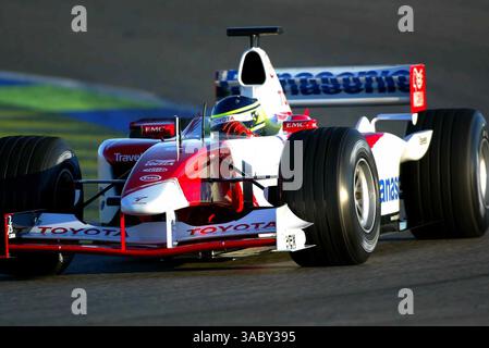 Cristiano da Matta (BRA) Toyota TF103.Formel-1-Tests, Valencia, Spanien, 28. Januar 2003.DIGITALES BILD (Credit Image: ©Sutton Motorsports/ZUMA Press) Stockfoto