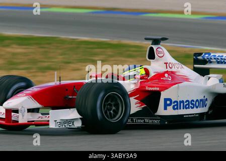 Cristiano da Matta (BRA) Toyota TF103.Formel-1-Tests, Valencia, Spanien, 30. Januar 2003.DIGITALES BILD (Kreditbild: ©Sutton Motorsports/ZUMA Press) Stockfoto