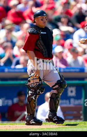 17. April 2008 - Philadelphia, Pennsylvania, USA - Houston Astros' Fänger HUMBERTO QUINTERO #55 während eines Spiels gegen die Philadelphia Phillies im Citizens Bank Park in Philadelphia, Pennsylvania. Phillies kümmerte sich um die Astros und gewann mit 10:2. (Bild: © Chris Szagola/Cal Sport Media/ZUMA Press) Stockfoto