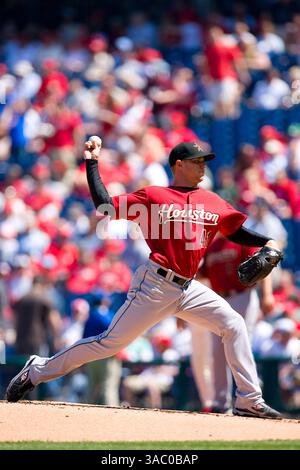 17. April 2008 - Philadelphia, Pennsylvania, USA - Houston Astros Starthörer BRANDON BACKE #41 wirft während eines Spiels gegen die Philadelphia Phillies im Citizens Bank Park in Philadelphia, Pennsylvania, ein Feld. Phillies kümmerte sich um die Astros und gewann mit 10:2. (Bild: © Chris Szagola/Cal Sport Media/ZUMA Press) Stockfoto