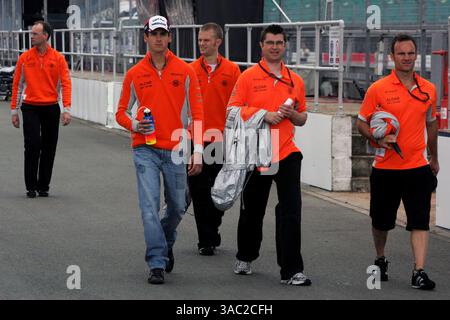 Adrian Sutil (GER) Spyker...Formel-1-Weltmeisterschaft, Rd 9, britischer Grand Prix, Vorbereitungen, Silverstone, England, Donnerstag, 5. Juli 2007. (Kreditbild: ©Sutton Motorsports/ZUMA Press) EINSCHRÄNKUNGEN: NUR Nord- und Südamerika RECHTE! Stockfoto