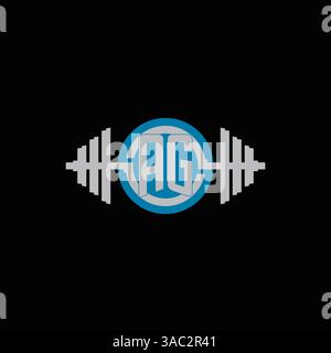 Ursprüngliches AG-Logo-Design mit geometrischer Kurzhantel und kreisförmiger Icon-Vektorgrafik Stock Vektor