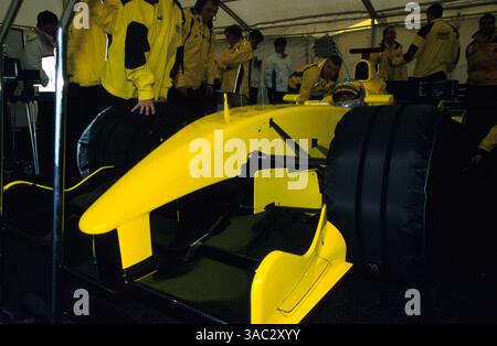 Takuma Sato (JPN). Jordan Honda EJ12 First Test, Silverstone 21. Januar 2002. (Kreditbild: ©Sutton Motorsports/ZUMA Press) Stockfoto
