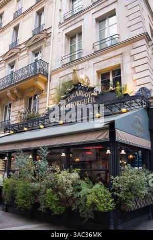 Klassisches französisches Restaurant L'Escargot Montorgueil in Les Halles Paris Stockfoto