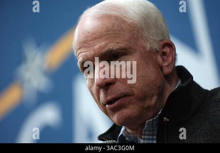 7. Dezember 2007: Der hoffnungsvolle Republikaner Sen John McCain, der in Bedford (New Hampshire) im US-Bundesstaat New Hampshire (Credit Image: Stockfoto