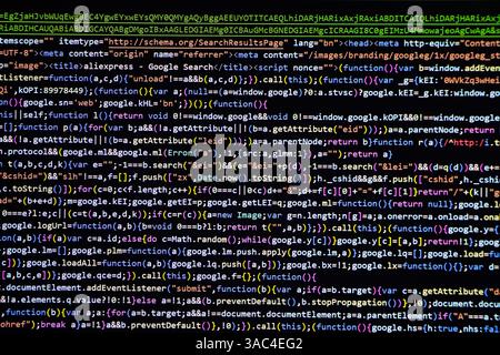 Programmierbildschirm, Codierungsbildschirm für Webentwickler Stockfoto