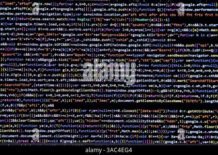 Programmierbildschirm, Codierungsbildschirm für Webentwickler Stockfoto