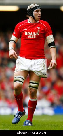 23. Februar 2008: Cardiff, Vereinigtes Königreich - RYAN JONES aus Wales während des RBS 6 Nations-Spiels zwischen Wales und Italien im Millennium Stadium in Cardiff, Wales. (Kreditbild: © Simon Bellis/Cal Sport Media/ZUMA Press) Stockfoto