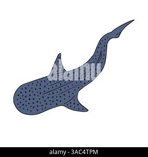 Vektor Hand gezeichnete Skizze farbiger Walhai Stock Vektor