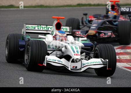 Jenson Button (GBR) Honda RA108 ..Formel-1-Tests, Tag 2, Barcelona, Spanien, 26. Februar 2008 Stockfoto