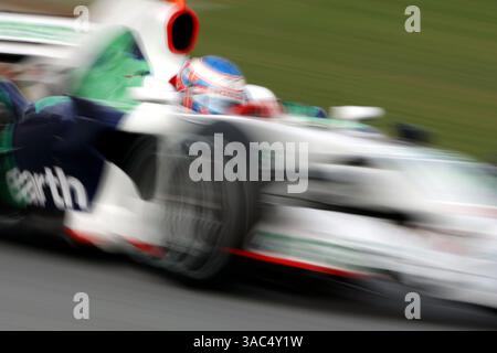 Jenson-Taste (GBR) Honda RA108. . Formel-1-Test, Tag Drei, Barcelona, Spanien, 27. Februar 2008 Stockfoto