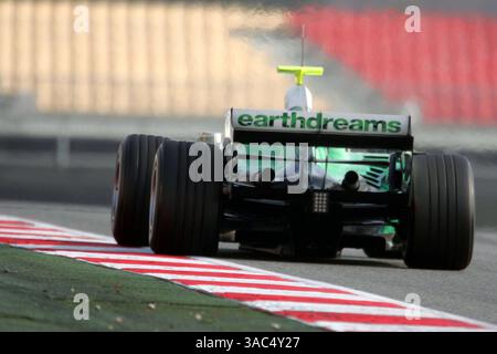 Jenson Button (GBR) Honda RA108 ..Formel-1-Tests, Tag drei, Barcelona, Spanien, 27. Februar 2008 Stockfoto
