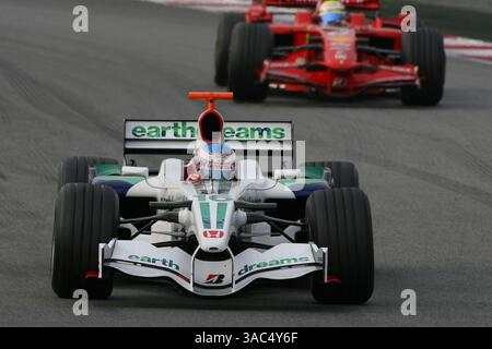 Jenson Button (GBR) Honda RA108 ..Formel-1-Tests, Tag drei, Barcelona, Spanien, 27. Februar 2008 Stockfoto