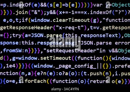 Programmierbildschirm, Codierungsbildschirm für Webentwickler Stockfoto