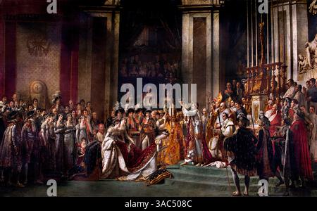 Krönung - Weihe Kaiser Napoleon Bonaparte und Josephine 1807 Kathedrale Notre Dame Paris Jacques-Louis David 1748 – 1825 Frankreich französischer Louvre Paris Stockfoto