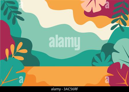 Abstrakter tropischer Hintergrund mit farbenfrohem Wald Stock Vektor
