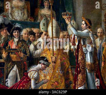 Krönung - Weihe Kaiser Napoleon Bonaparte und Josephine 1807 Kathedrale Notre Dame Paris Jacques-Louis David 1748 – 1825 Frankreich französischer Louvre Paris Stockfoto