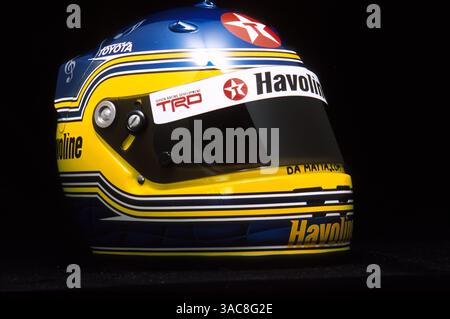 Cristiano da Matta (BH) - Newman Haas Racing. CART World Series 2001 – Fahrerhelm (Abbildung: ©Sutton Motorsports/ZUMA Press) Stockfoto