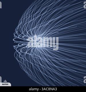 Abstrakte Wissenschaft oder Technologie Hintergrund. Array mit dynamischen Partikeln. Vector Illustration. Stock Vektor