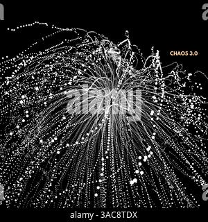 Abstrakte Wissenschaft oder Technologie Hintergrund. Array mit dynamischen Partikeln. Vector Illustration. Stock Vektor