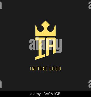 Monogramm IA-Logo-Schildform, elegante und luxuriöse Vektorgrafik im ersten Logostil Stock Vektor