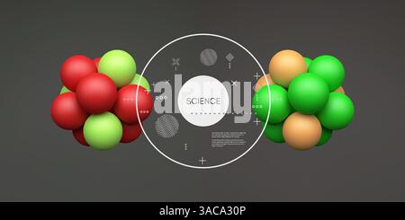 Molekül. 3D-Konzept für die Wissenschaft. Vector Illustration. Stock Vektor