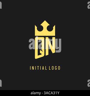 Monogramm QN-Logo-Schildkrötenform, elegante und luxuriöse Vektorgrafik im ersten Logostil Stock Vektor