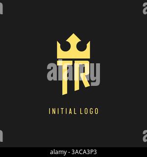 Monogramm TR Logo Schildkröte Form, elegante und luxuriöse Vektorgrafik im ersten Logostil Stock Vektor