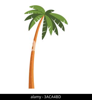 Comic Palme Illustration auf weißem Hintergrund. Perfekt für tropische und sommerliche Designs. Stock Vektor