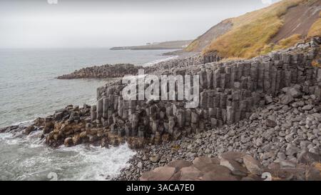Ansicht der Basaltsäulen in Island Stockfoto