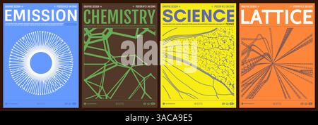 Cover Design Vorlage. Raster. Kleine Partikel bewegen sich aus der Mitte. Abstrakter wissenschaftlicher oder technologischer Hintergrund. Verbindungsstruktur. Lichtwellenleiter. Vec Stock Vektor