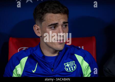 Madrid, Spanien. April 2025. Der PFC Barcelona Gavi war im zweiten Halbfinale der Copa del Rey zwischen Atletico Madrid und dem FC Barcelona im Metropolitano Stadion zu sehen. Endergebnis: Atletico Madrid 0:1 FC Barcelona Credit: D. Canales Carvajal/Alamy Live News Stockfoto