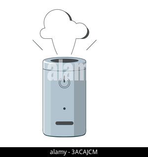 Symbol Luftbefeuchter Vektor. Abbildung eines Geräts zur Luftreinigung und -Befeuchtung für die Reinigung, Ionisation und Feuchtigkeitskontrolle, isoliert auf Stock Vektor