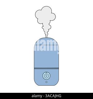 Symbol Luftbefeuchter Vektor. Abbildung eines Geräts zur Luftreinigung und -Befeuchtung für die Reinigung, Ionisation und Feuchtigkeitskontrolle, isoliert auf Stock Vektor