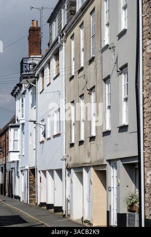 Topsham eine attraktive Stadt in Devon am Fluss exe Houses on the Strand Stockfoto
