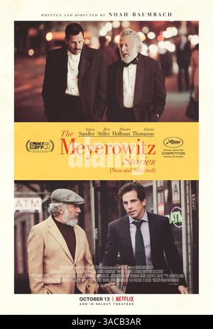 ERSCHEINUNGSDATUM: 13. Oktober 2017. TITEL: Die Meyerowitz-Geschichten. STUDIO: Netflix. DIREKTORIN: Noah Baumbach. PLOT: Eine entfremdete Familie versammelt sich in New York City zu einer Veranstaltung, die das künstlerische Werk ihres Vaters feiert. DIE HAUPTROLLEN sind Adam Sandler, Grace Van Patten, Dustin Hoffman, Emma Thompson, Ben Stiller. (Credit Image: © Netflix Pictures/Entertainment Pictures/ZUMAPRESS.com) NUR REDAKTIONELLE VERWENDUNG! Nicht für kommerzielle ZWECKE! Stockfoto