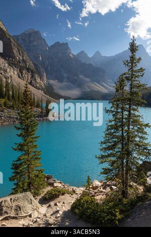 Moraine Lake, Banff Nationalpark, Alberta, Kanada Stockfoto
