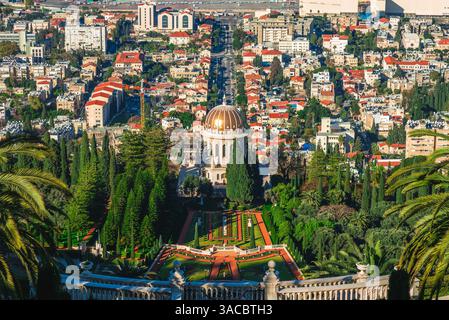 Hängende Gärten von Haifa, Terrassen des Bahai-Glaubens, in Haifa, Israel Stockfoto