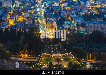 Hängende Gärten von Haifa, Terrassen des Bahai-Glaubens, in Haifa, Israel Stockfoto
