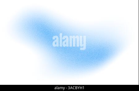 Abstrakte Verlaufsform mit Rauschen, blau verschwommene, körnige Farbabstufung, lebendiges Designelement. Stock Vektor