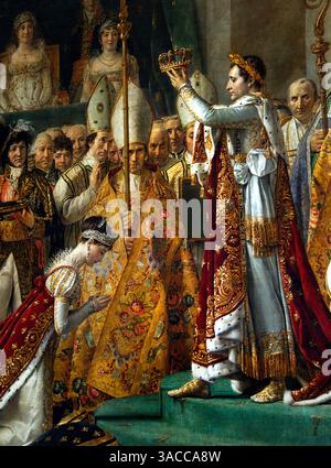 Krönung - Weihe Kaiser Napoleon Bonaparte und Josephine 1807 Kathedrale Notre Dame Paris Jacques-Louis David 1748 – 1825 Frankreich französischer Louvre Paris Stockfoto