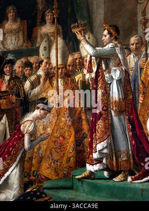 Krönung - Weihe Kaiser Napoleon Bonaparte und Josephine 1807 Kathedrale Notre Dame Paris Jacques-Louis David 1748 – 1825 Frankreich französischer Louvre Paris Stockfoto