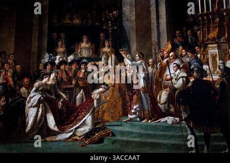 Krönung - Weihe Kaiser Napoleon Bonaparte und Josephine 1807 Kathedrale Notre Dame Paris Jacques-Louis David 1748 – 1825 Frankreich französischer Louvre Paris Stockfoto