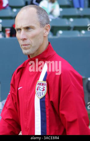 20. Januar 2007: Trainer der US-Nationalmannschaft Bob Bradley während des US-MNT-Freundschaftsspiels gegen Demark. Die USA besiegten Dänemark 3-1 im Home Depot Center in Carson, Kalifornien, USA. Foto¿½ Mike Janosz/ Cal Sport Media (Foto: © Cal Sport Media/ZUMA Press) Stockfoto