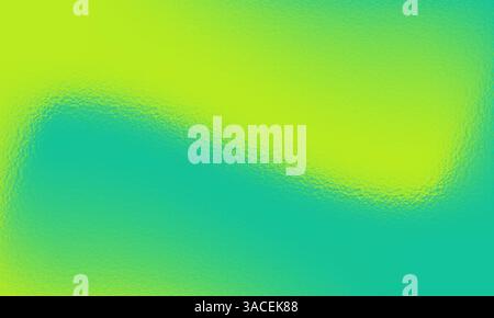 Lebendiger abstrakter Hintergrund mit einem glatten Farbverlauf aus Türkis und Gelb, mit einer weichen mattierten Glasstruktur und modernem künstlerischen Charme. Stockfoto