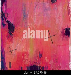 Abstract Background Digital Art Mixed Media in Red Colors Stockfoto