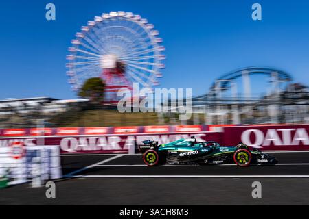 Suzuka, Japan. April 2025. Lance Walk (CAN) von Aston Martin #18 während des Formel 1 Lenovo Japanese Grand Prix 2025 am Freitag auf dem Suzuka International Circuit, Suzuka, Japan am 4. April 2025 Foto: Antoine Lapeyre/ABACAPRESS. COM Credit: Abaca Press/Alamy Live News Stockfoto