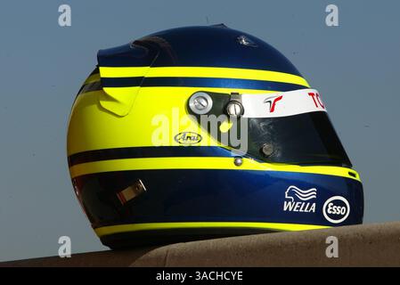 Cristiano da Matta (BH) Toyota F1, Helm... Formel 1 Test. 13-17. Januar 2003, Barcelona, Spanien..DIGITALES BILD (Credit Image: ©Sutton Motorsports/ZUMA Press) Stockfoto