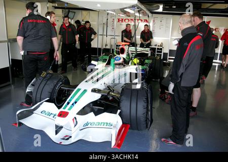 Jenson Button (GBR) Honda RA108 ..Formel-1-Tests, Tag zwei, Jerez, Spanien, 13. Februar 2008 Stockfoto